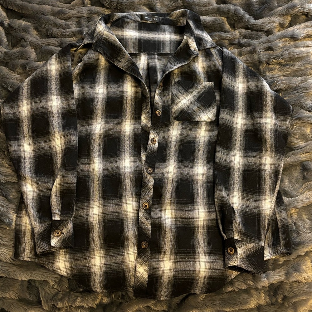 White Fox Boutique ‘Only yesterday’ plaid button up shirt